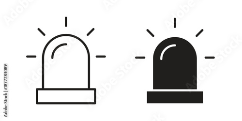 Ambulance siren icons collection glyph and mixed vector Illustrations