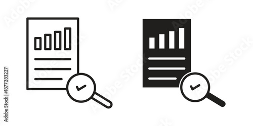 Analytics report icons collection glyph and mixed vector Illustrations