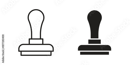 Approval stamp icons collection glyph and mixed vector Illustrations