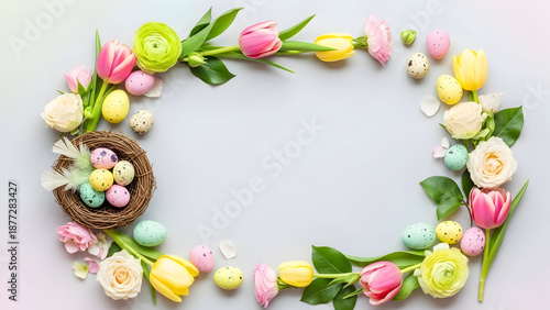 Wallpaper Mural Easter floral arrangement with basket Torontodigital.ca