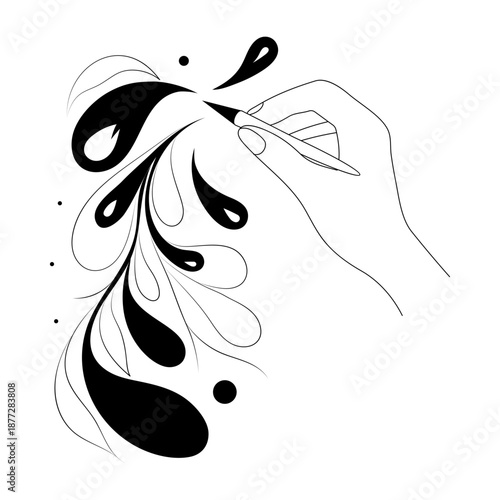 A hand drawn style illustration of drawing activity