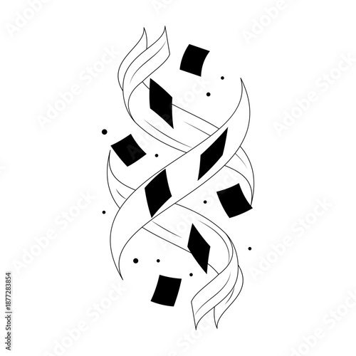 A sketchy style illustration depicting scattered paper