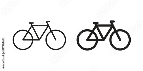 Bicycle icons collection glyph and mixed vector Illustrations