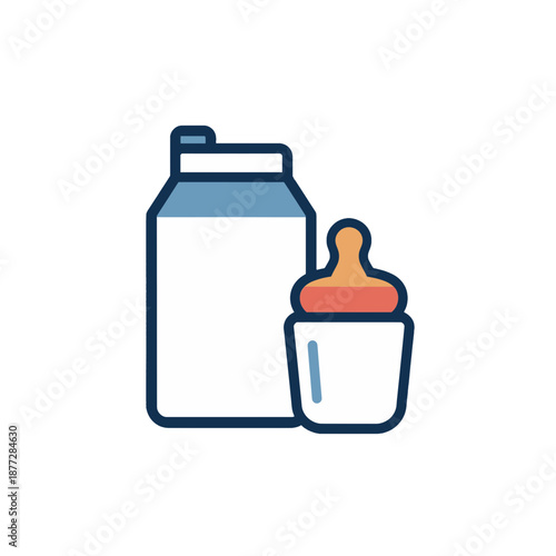 Baby Formula Icon with Bottle and Scoop