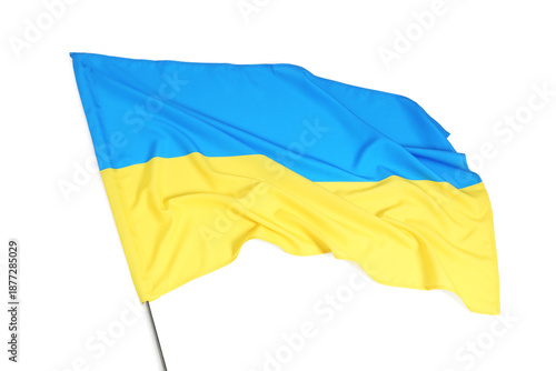 Flag of Ukraine on white ba...