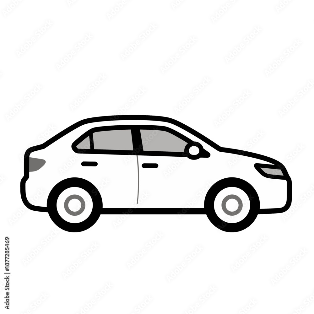 Fototapeta premium Flat vector icon of a compact car.