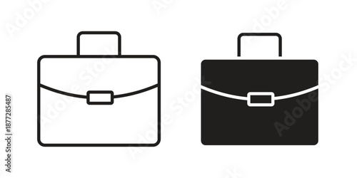 Briefcase icons collection glyph and mixed vector Illustrations