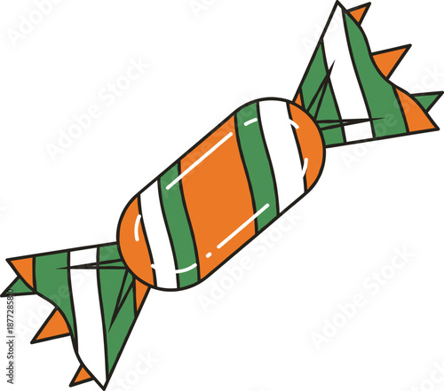 Wrapped candy vector illustration colorful sweet confection icon for party celebration dessert and packaging design