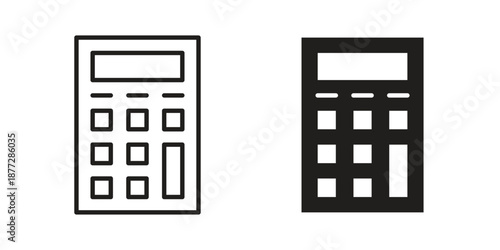 Calculator icons collection glyph and mixed vector Illustrations