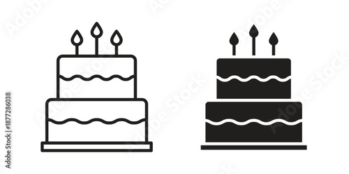 Cake icons collection glyph and mixed vector Illustrations
