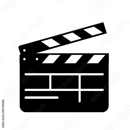 Line icon of a film clapperboard.