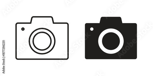 Camera icons collection glyph and mixed vector Illustrations