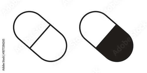 Capsule icons collection glyph and mixed vector Illustrations