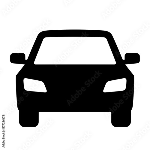 Minimalistic front view line icon of an off-road SUV.