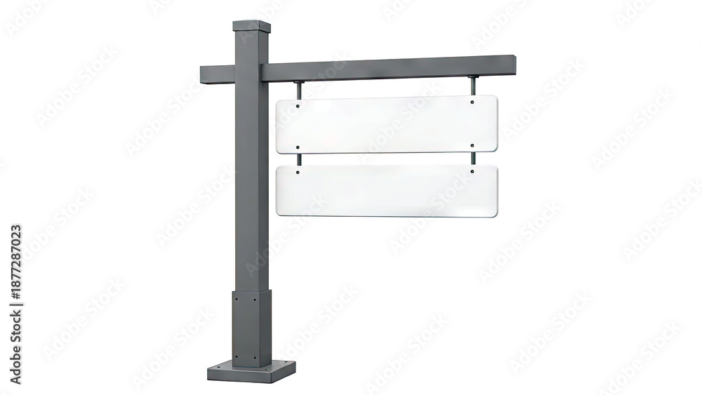 Obraz premium Modern Real Estate Sign Post with Two Blank Signs