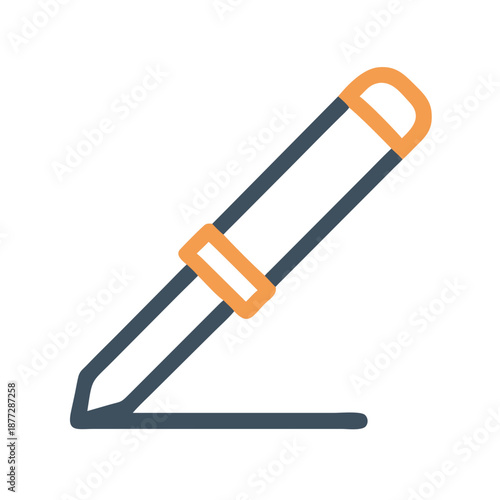 Stylized flat design icon of craft knife cutter