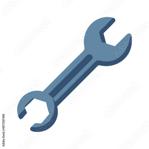 Blue wrench graphic on black backdrop tool illustration