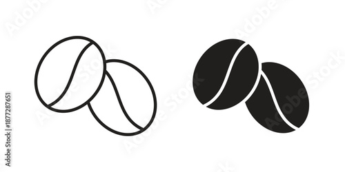 Coffee Bean icons collection glyph and mixed vector Illustrations