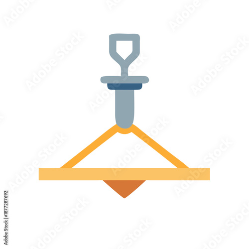 Minimalist illustration of plumb bob on a black background