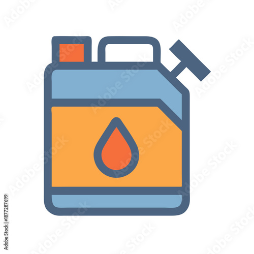 Isolated gas can illustration with simple design and color