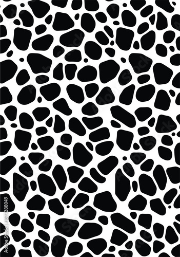 Abstract giraffe skin vertical pattern vector background black and white animal print texture for modern fashion design