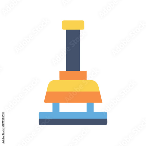 Colorful plunger icon isolated against black background graphic resource