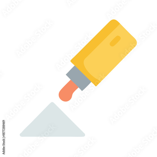 Cartoon glue bottle pouring adhesive onto a surface