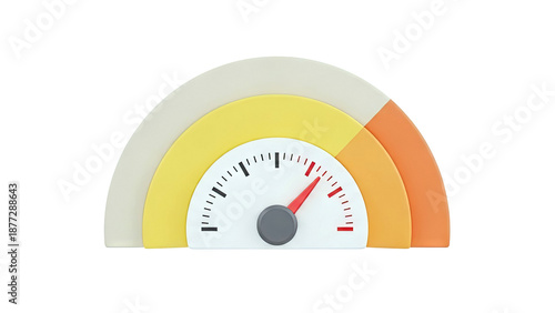 Stylized Speedometer with Rainbow Arches