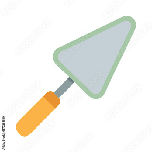 Illustration of a cartoon trowel isolated on black background