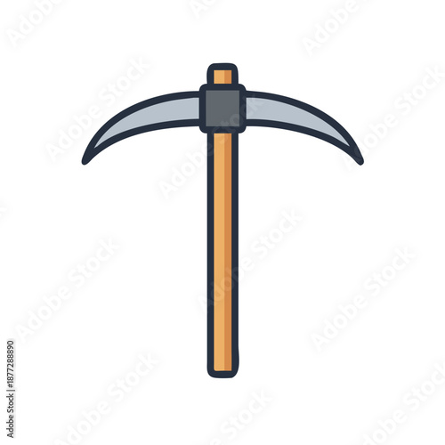Cartoon style pickaxe vector on clean black background