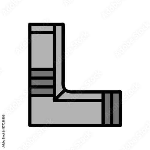 Abstract design featuring gray angular shapes on a black background