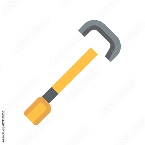 Stylized pipe wrench tool on a black background isometric