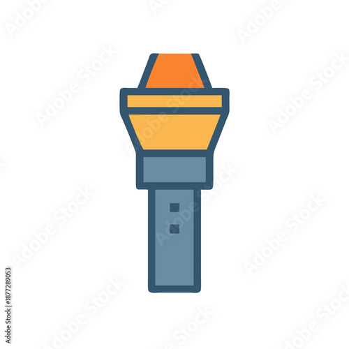 Stylized airport air traffic control tower icon on black
