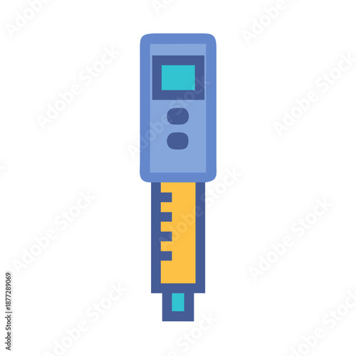 Flat illustration of lancet device for diabetes on black