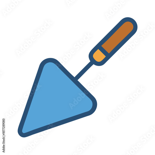 Blue trowel illustration for construction and building themes