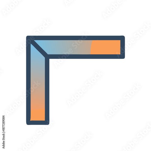Stylized Corner Bracket Design with Gradient Fill and Outline