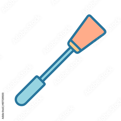 Stylized vector image of kitchen spatula on black background