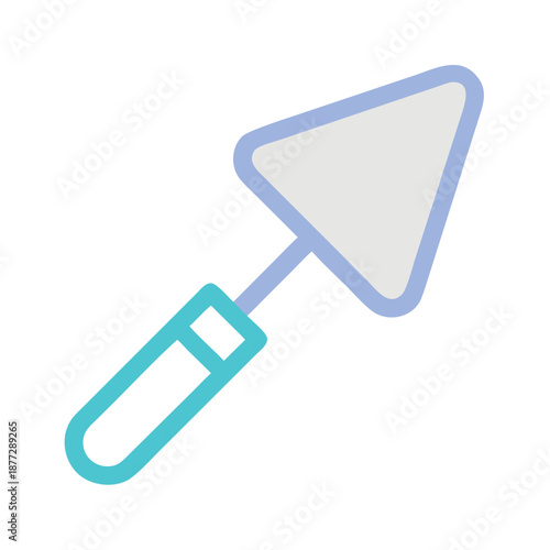 Flat design trowel icon construction tool isolated on black
