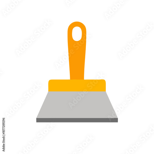 Minimalist yellow putty knife illustration against black background