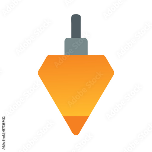 Orange plumb bob on black background graphic illustration asset