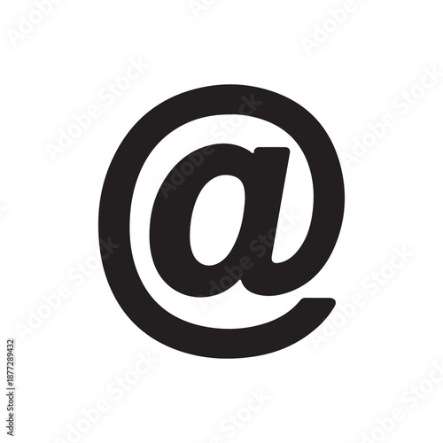 At sign symbol icon vector flat illustration