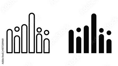 Simple bar chart icon set