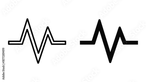 Simple black line art waveform icons on white background