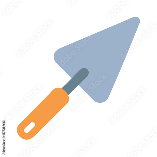 Simple trowel tool icon vector illustration on black background