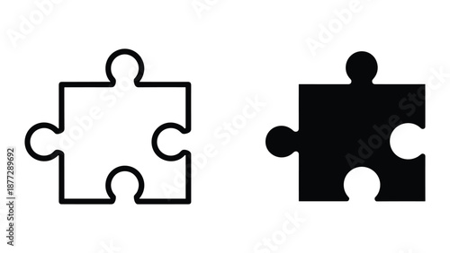 Puzzle piece icon set for business and marketing