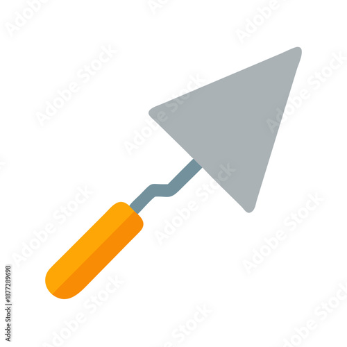 Isolated trowel on black background featuring construction and building