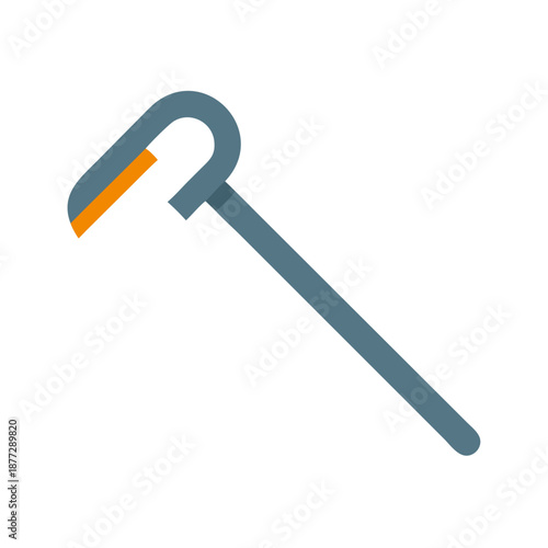 Stylized crowbar tool icon on black background graphic asset