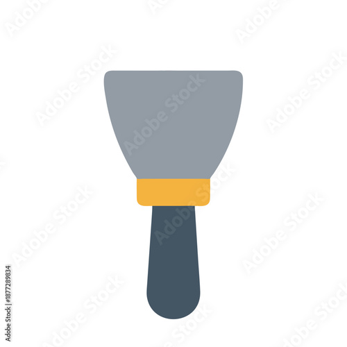 Isolated putty knife with gray blade and handle design