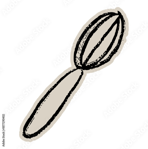 Balloon whisk scrapbook, doodle, sticker, collage, icon: hand drawn illustration of kitchen wire egg beater for baking, cooking, cream, dessert, bakery, utensil, mixer, tool, whip