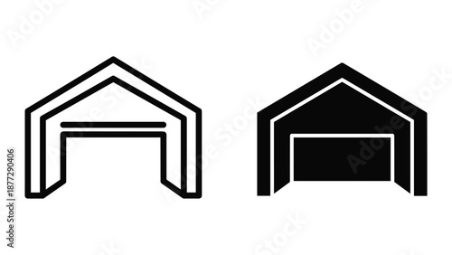 Simple garage door logo design template